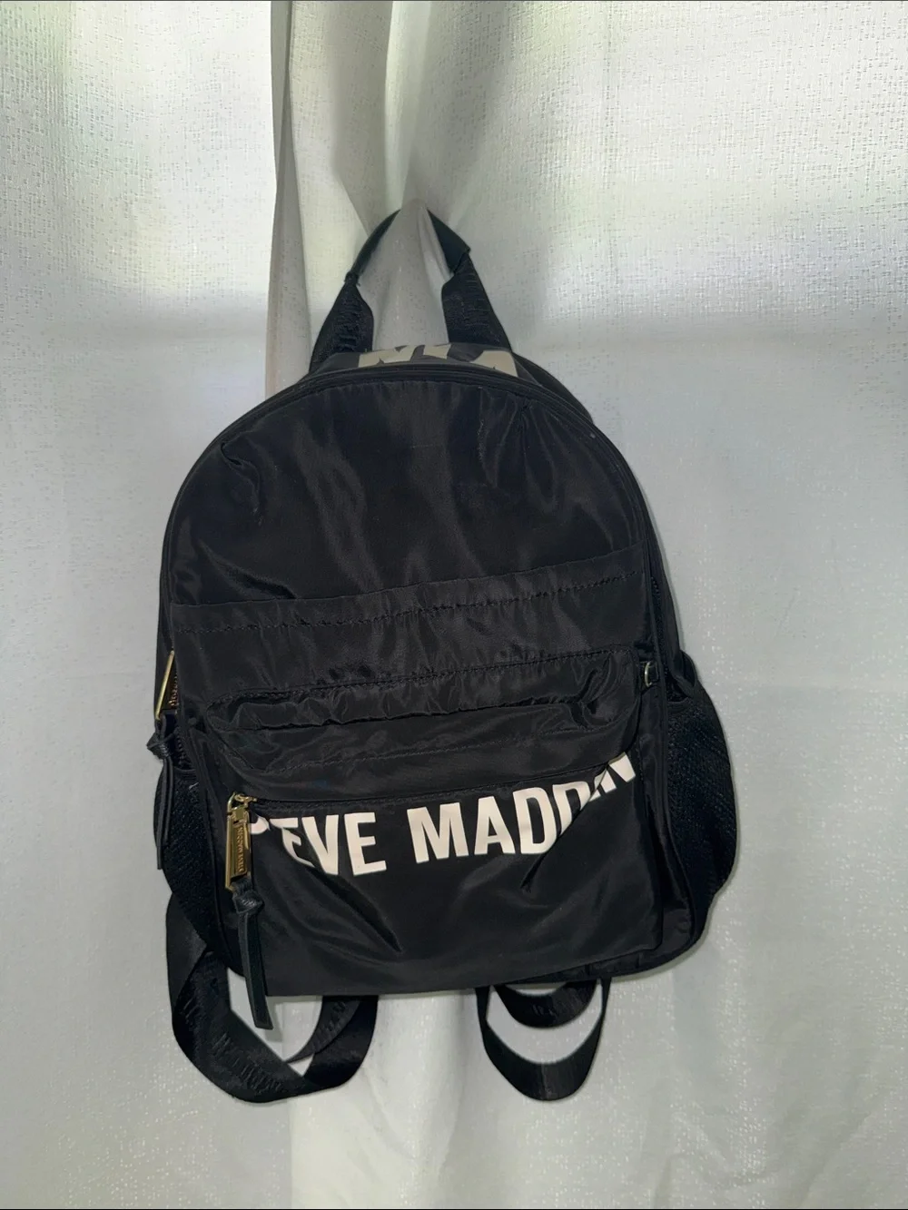 Steve Madden Black Logo Mini Backpack